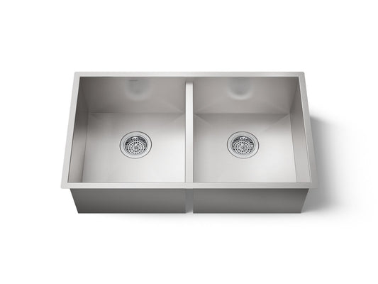 KOHLER K-3820-NA Vault 32" undermount double-bowl kitchen sink - Stainless Steel