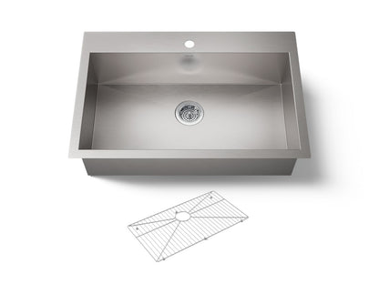 KOHLER K-3821-1-NA Vault 33" top-/undermount single-bowl kitchen sink - Stainless Steel