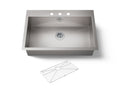 KOHLER K-3821-3-NA Vault 33" Top-/Undermount Single-Bowl Kitchen Sink - Stainless Steel