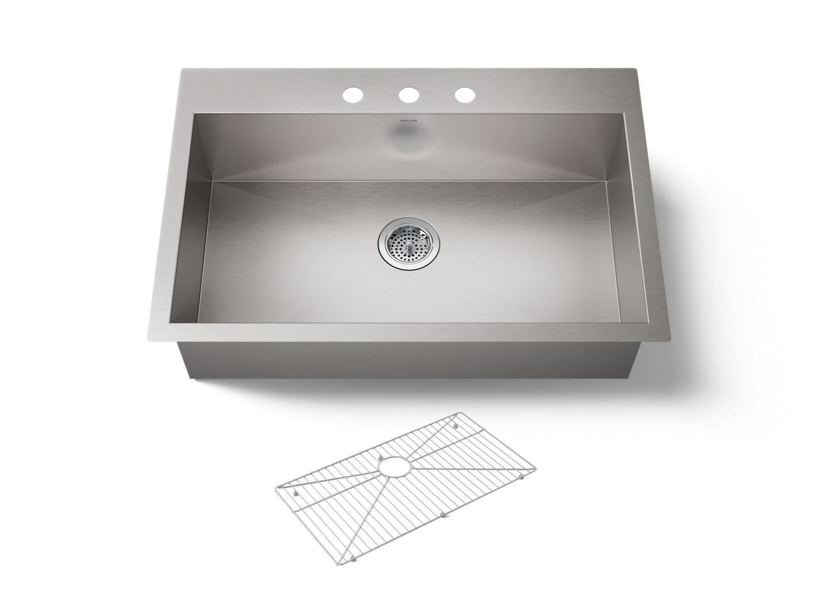 KOHLER K-3821-3-NA Vault 33" Top-/Undermount Single-Bowl Kitchen Sink - Stainless Steel