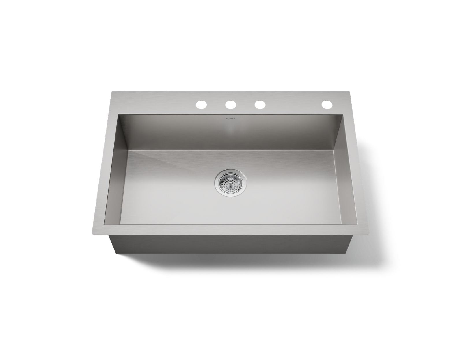 KOHLER K-3821-4-NA Vault 33" Top-/Undermount Single-Bowl Kitchen Sink - Stainless Steel