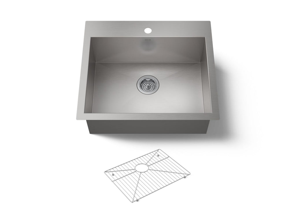 KOHLER K-3822-1-NA Vault 25" Top-/Undermount Single-Bowl Kitchen Sink - Stainless Steel