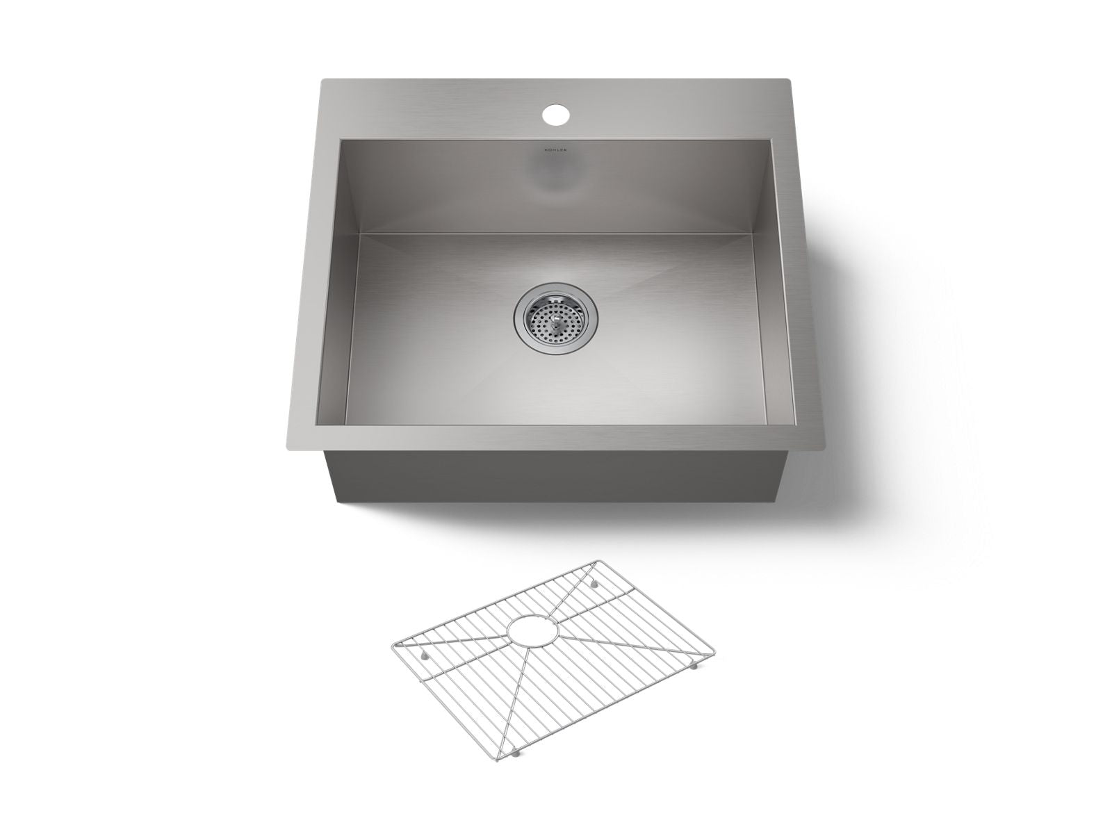 KOHLER K-3822-1-NA Vault 25" top-/undermount single-bowl kitchen sink - Stainless Steel