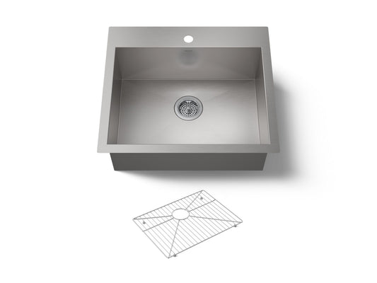 KOHLER K-3822-1-NA Vault 25" top-/undermount single-bowl kitchen sink - Stainless Steel