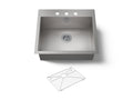 KOHLER K-3822-3-NA Vault 25" Top-/Undermount Single-Bowl Kitchen Sink - Stainless Steel