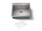 KOHLER K-3822-3-NA Vault 25" Top-/Undermount Single-Bowl Kitchen Sink - Stainless Steel