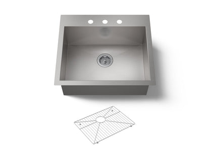 KOHLER K-3822-3-NA Vault 25" top-/undermount single-bowl kitchen sink - Stainless Steel