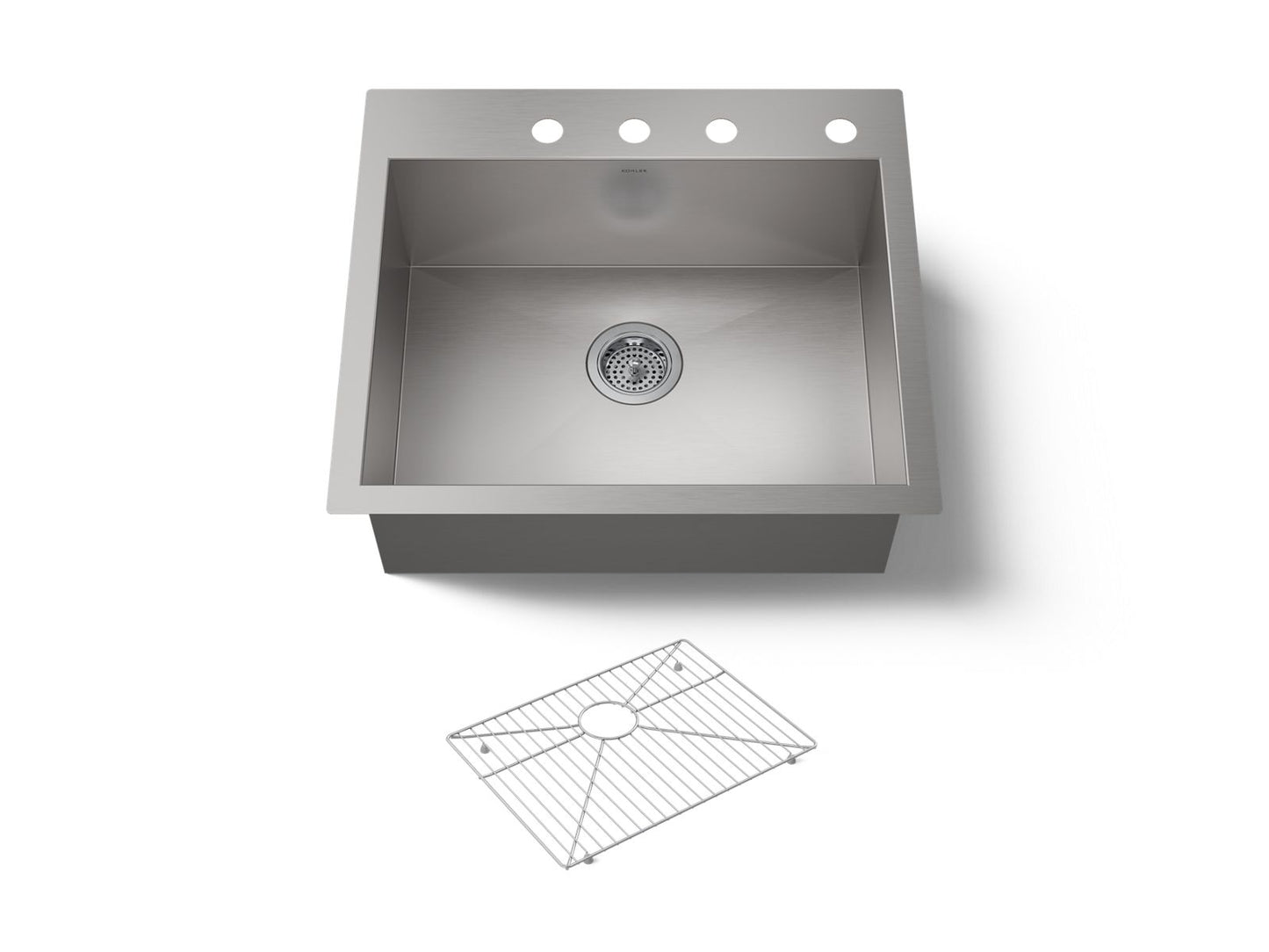 KOHLER K-3822-4-NA Vault 25" top-/undermount single-bowl kitchen sink - Stainless Steel