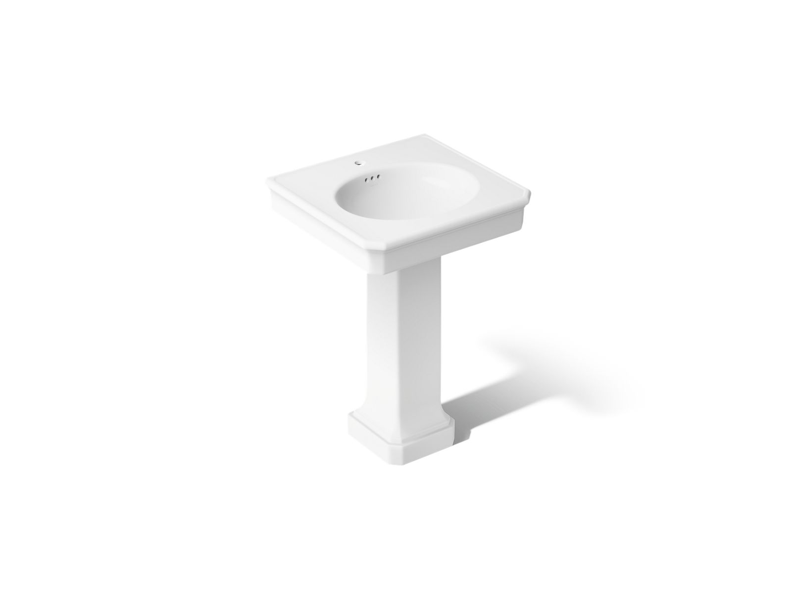 KOHLER K-38227-1-0 Claude By Studio Mcgee 24" Rectangular Pedestal Bathroom Sink - White