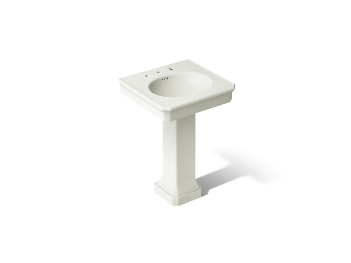 KOHLER K-38227-8-NY Claude By Studio Mcgee 24" Rectangular Pedestal Bathroom Sink - Dune