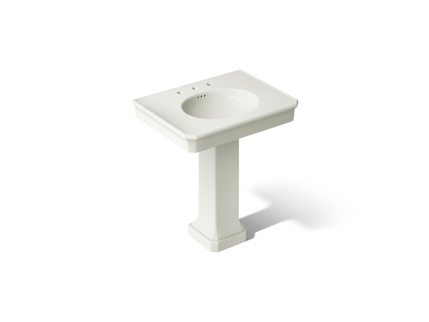 KOHLER K-38228-8-NY Claude by Studio McGee 30" rectangular pedestal bathroom sink - Dune