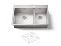 KOHLER K-3823-1-NA Vault 33" Top-/Undermount Double-Bowl Kitchen Sink - Stainless Steel