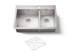 KOHLER K-3823-1-NA Vault 33" Top-/Undermount Double-Bowl Kitchen Sink - Stainless Steel