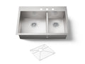 KOHLER K-3823-3-NA Vault 33" Top-/Undermount Double-Bowl Kitchen Sink - Stainless Steel