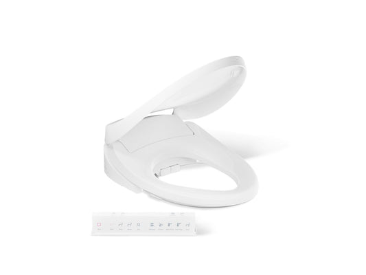 KOHLER PureWash E860 Dual-Wand Elongated bidet toilet seat with remote control in White - K-38392-0