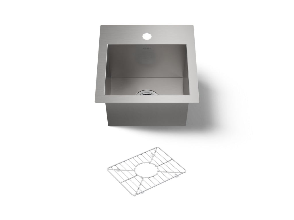 KOHLER K-3840-1-NA Vault 15" Top-/Undermount Bar Sink - Stainless Steel