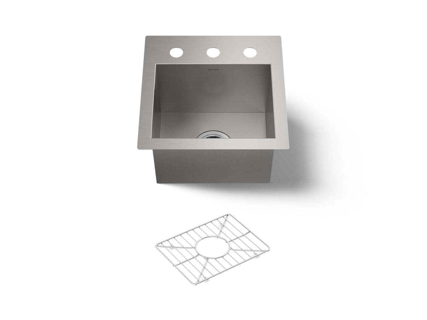 KOHLER K-3840-3-NA Vault 15" top-/undermount bar sink - Stainless Steel