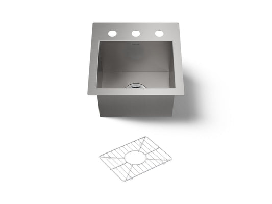 KOHLER K-3840-3-NA Vault 15" top-/undermount bar sink - Stainless Steel