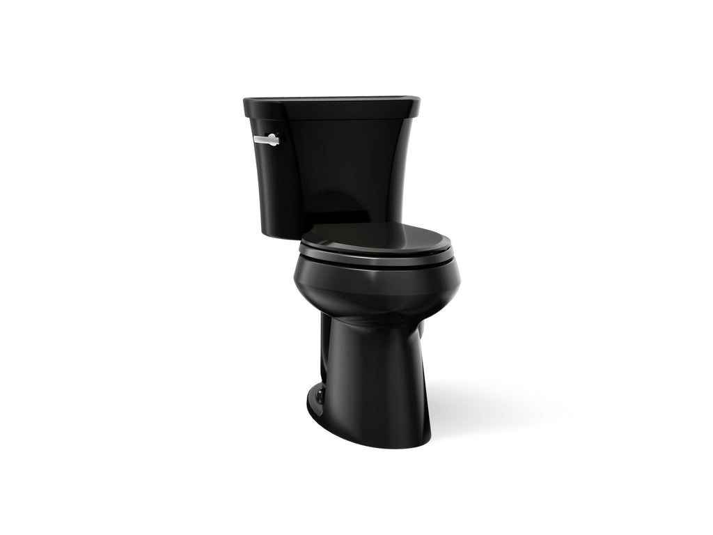KOHLER K-3889-7 Highline Two-Piece Elongated Toilet, 1.28 Gpf - Black Black