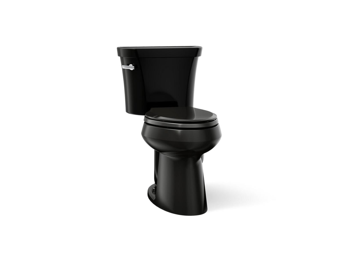 KOHLER K-3889-7 Highline Two-Piece Elongated Toilet, 1.28 Gpf - Black Black