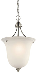 KICHLER 42882NI Nicholson 21.25" 1 Light Small Foyer Pendant with Satin Etched Glass in Brushed Nickel