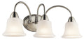 KICHLER 45883NI Nicholson 24" 3 Light Vanity Light with Satin Etched Glass in Brushed Nickel