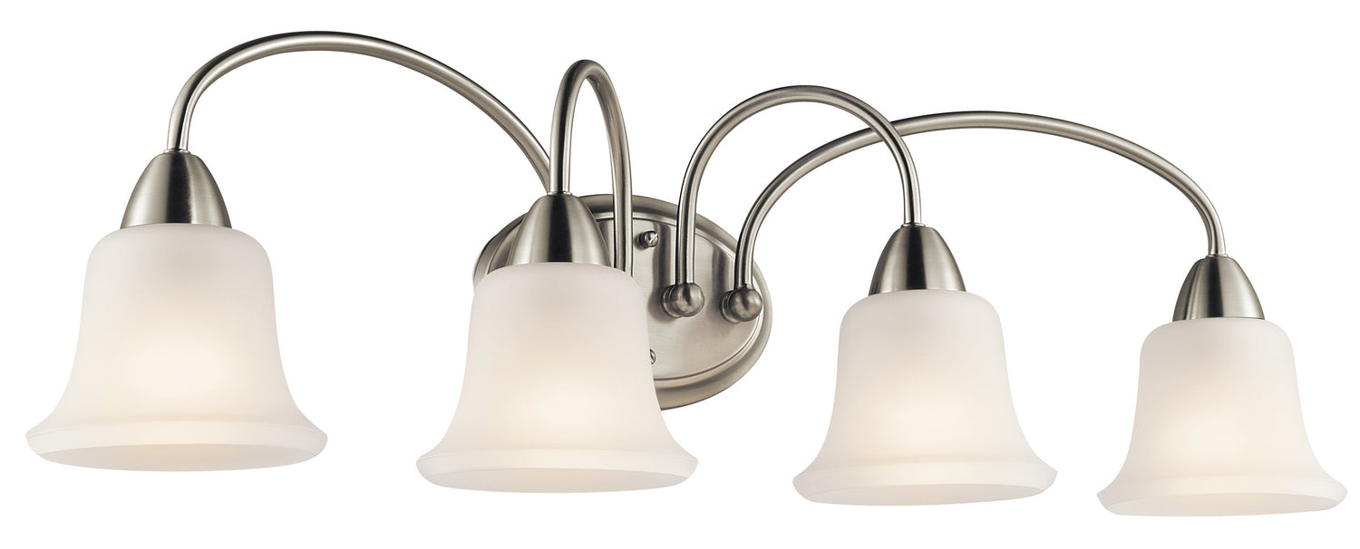 KICHLER 45884NI Nicholson 33" 4 Light Vanity Light with Satin Etched Glass in Brushed Nickel