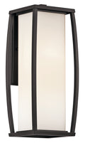 KICHLER 49339AZ Bowen 18" 2 Light Outdoor Wall Light With Satin Etched Cased Opal Glass In Architectural Bronze