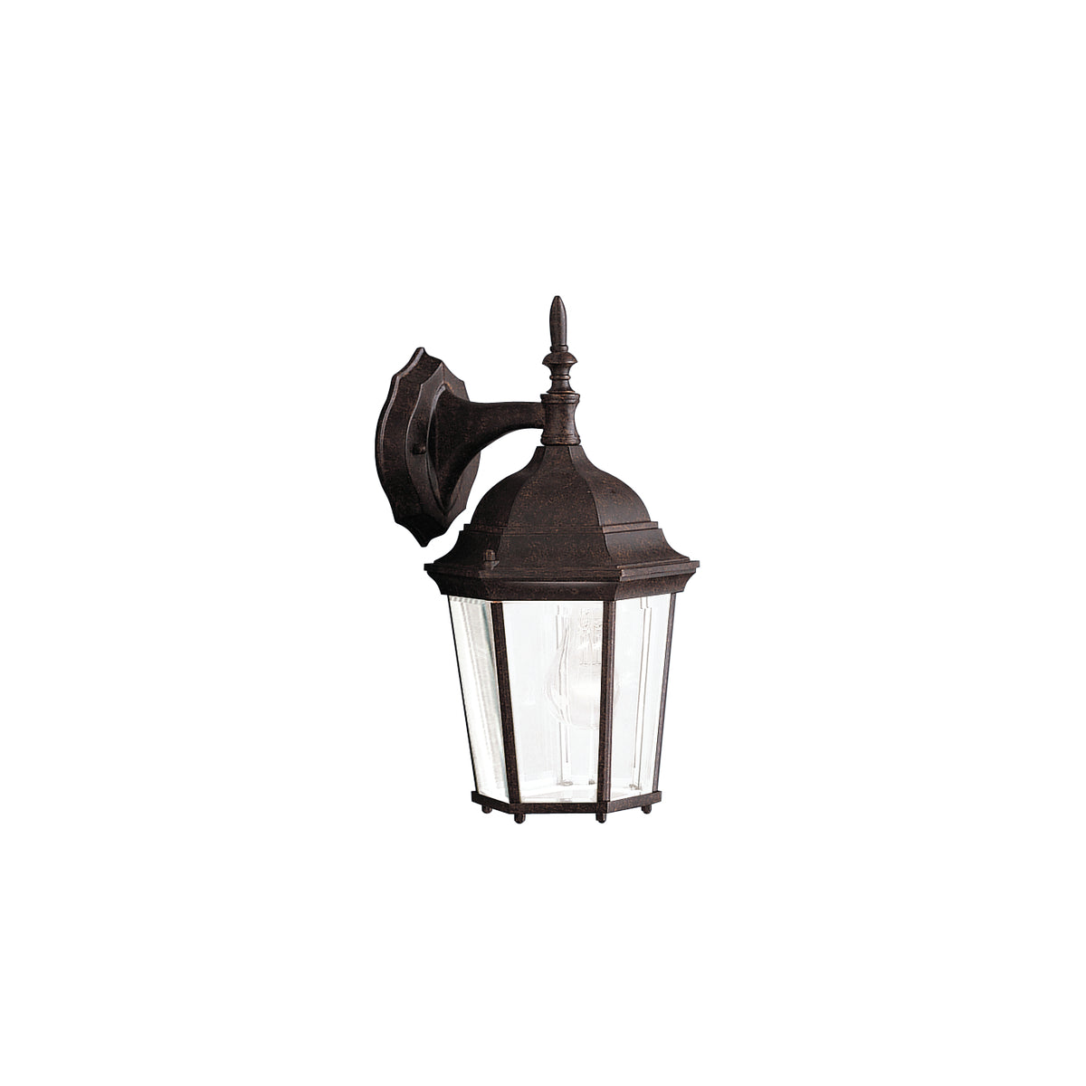 KICHLER 9650TZ Madison 14.75" 1 Light Outdoor Wall Light With Clear Beveled Glass In Tannery Bronze
