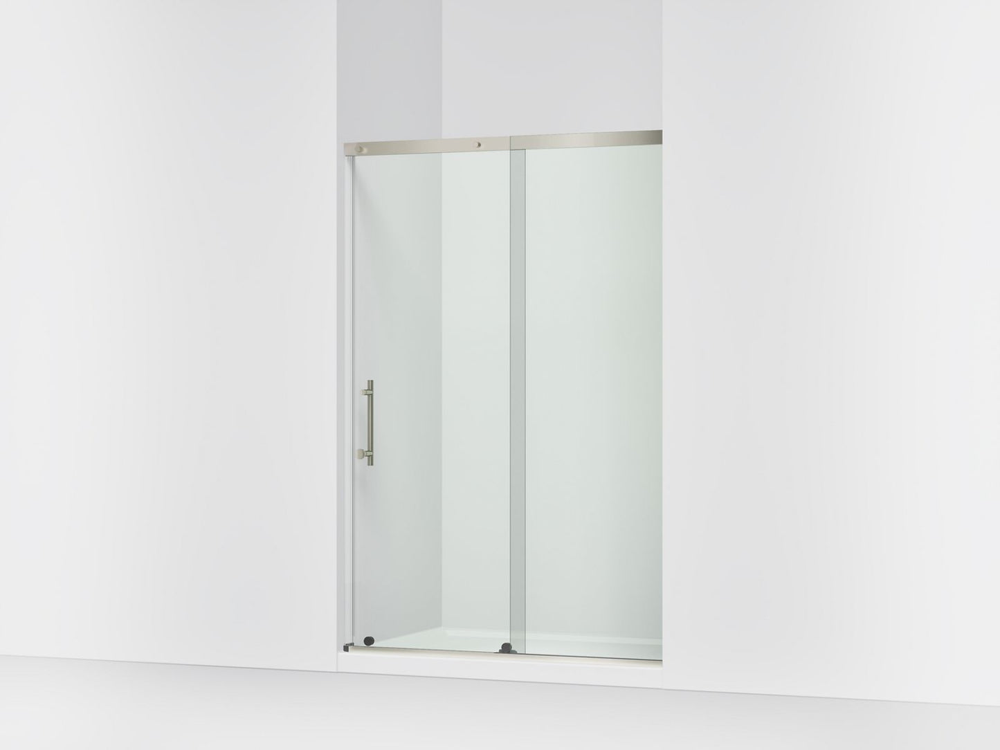 KOHLER K-39256-6L-BNK Elate 44-5/8"-47-5/8" W x 70-1/2" H sliding shower door with 1/4"-thick Crystal Clear glass - Anodized Brushed Nickel