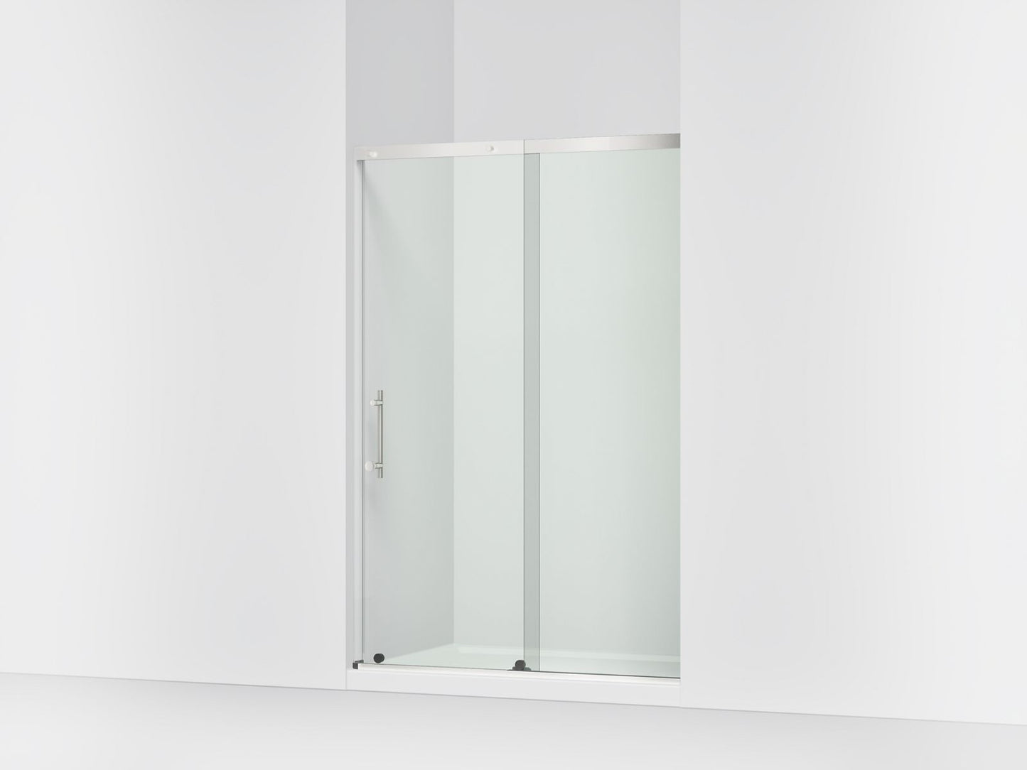 KOHLER K-39256-6L-SHP Elate 44-5/8"-47-5/8" W x 70-1/2" H sliding shower door with 1/4"-thick Crystal Clear glass - Bright Polished Silver