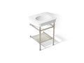KOHLER K-39303-1-0BN Claude By Studio Mcgee 24" Rectangular Console Table Bathroom Sink - White With Brushed Nickel