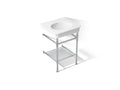 KOHLER K-39303-1-0CP Claude By Studio Mcgee 24" Rectangular Console Table Bathroom Sink - White With Polished Chrome