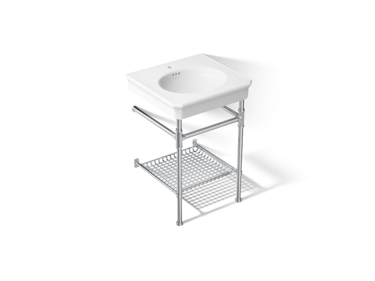 KOHLER K-39303-1-0CP Claude By Studio Mcgee 24" Rectangular Console Table Bathroom Sink - White With Polished Chrome