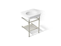KOHLER K-39303-1-0SN Claude By Studio Mcgee 24" Rectangular Console Table Bathroom Sink - White With Vibrant Polished Nickel