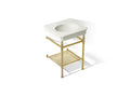 KOHLER K-39303-1-22M Claude By Studio Mcgee 24" Rectangular Console Table Bathroom Sink - Dune With Vibrant Brushed Moderne Brass