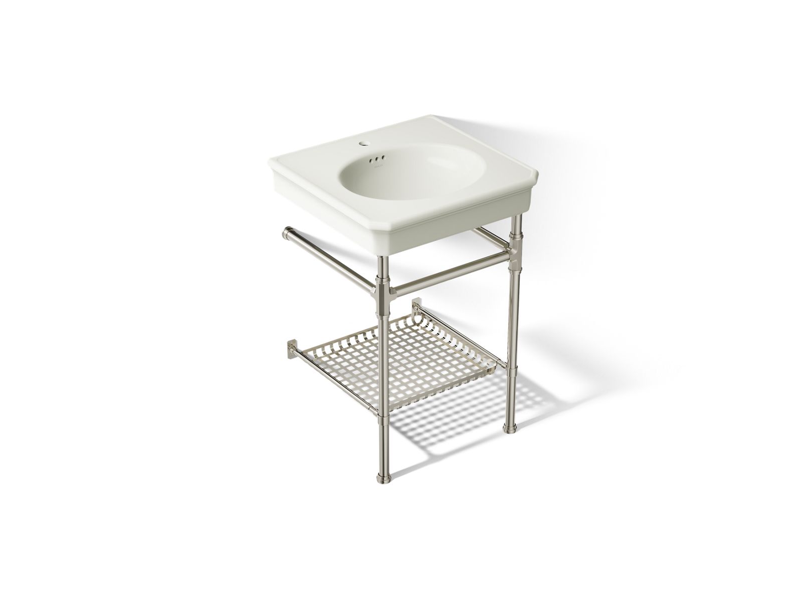 KOHLER K-39303-1-2SN Claude By Studio Mcgee 24" Rectangular Console Table Bathroom Sink - Dune With Vibrant Polished Nickel