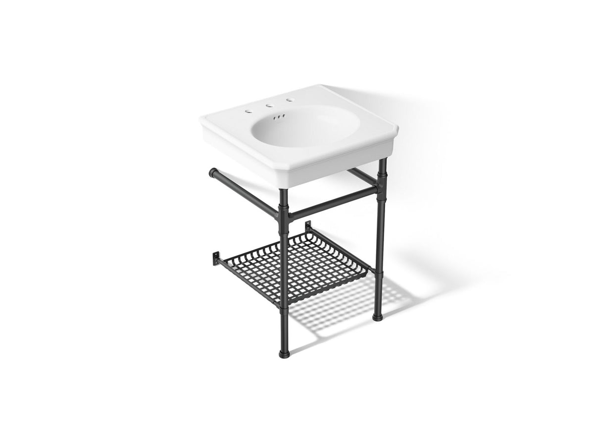 KOHLER K-39303-8-0BL Claude By Studio Mcgee 24" Rectangular Console Table Bathroom Sink - White With Black