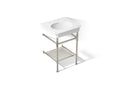 KOHLER K-39303-8-0SN Claude By Studio Mcgee 24" Rectangular Console Table Bathroom Sink - White With Vibrant Polished Nickel