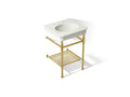 KOHLER K-39303-8-22M Claude By Studio Mcgee 24" Rectangular Console Table Bathroom Sink - Dune With Vibrant Brushed Moderne Brass
