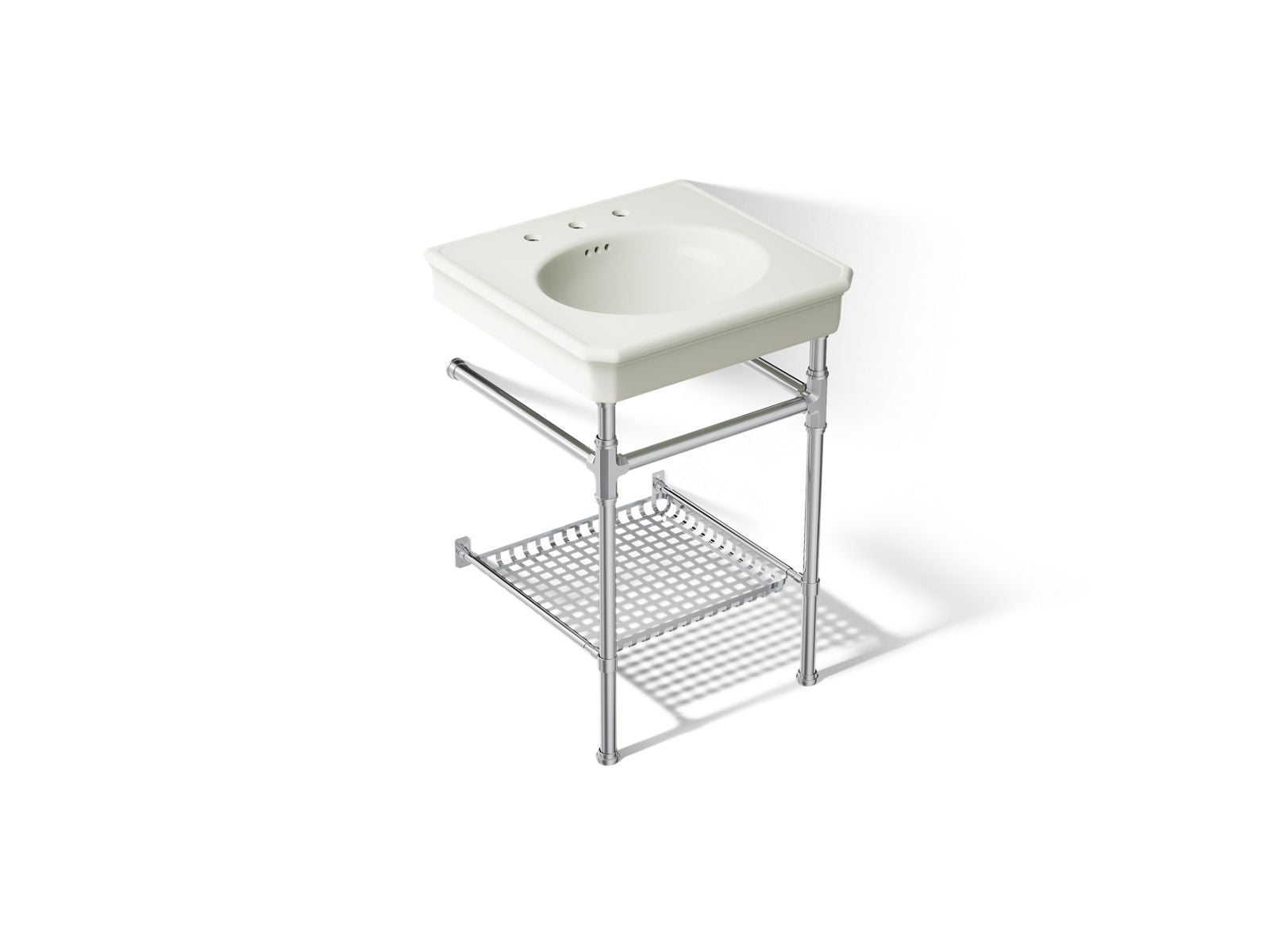KOHLER K-39303-8-2CH Claude By Studio Mcgee 24" Rectangular Console Table Bathroom Sink - Dune With Polished Chrome