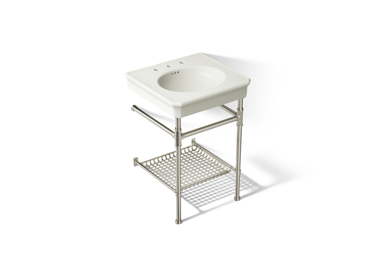KOHLER K-39303-8-2SN Claude By Studio Mcgee 24" Rectangular Console Table Bathroom Sink - Dune With Vibrant Polished Nickel