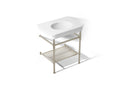 KOHLER K-39304-1-0BN Claude By Studio Mcgee 30" Rectangular Console Table Bathroom Sink - White With Brushed Nickel