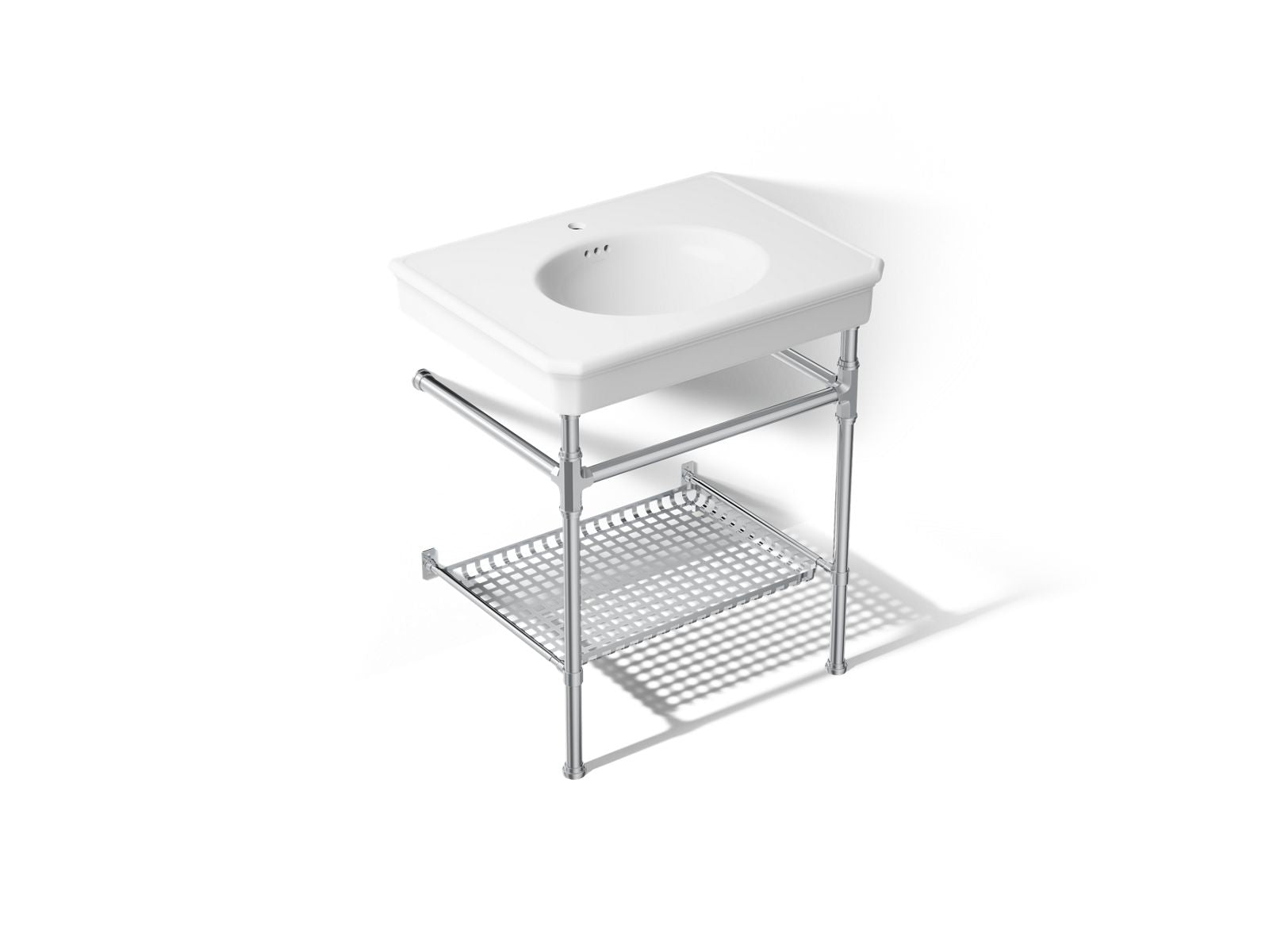 KOHLER K-39304-1-0CP Claude By Studio Mcgee 30" Rectangular Console Table Bathroom Sink - White With Polished Chrome