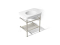 KOHLER K-39304-1-0SN Claude By Studio Mcgee 30" Rectangular Console Table Bathroom Sink - White With Vibrant Polished Nickel