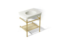 KOHLER K-39304-8-22M Claude By Studio Mcgee 30" Rectangular Console Table Bathroom Sink - Dune With Vibrant Brushed Moderne Brass
