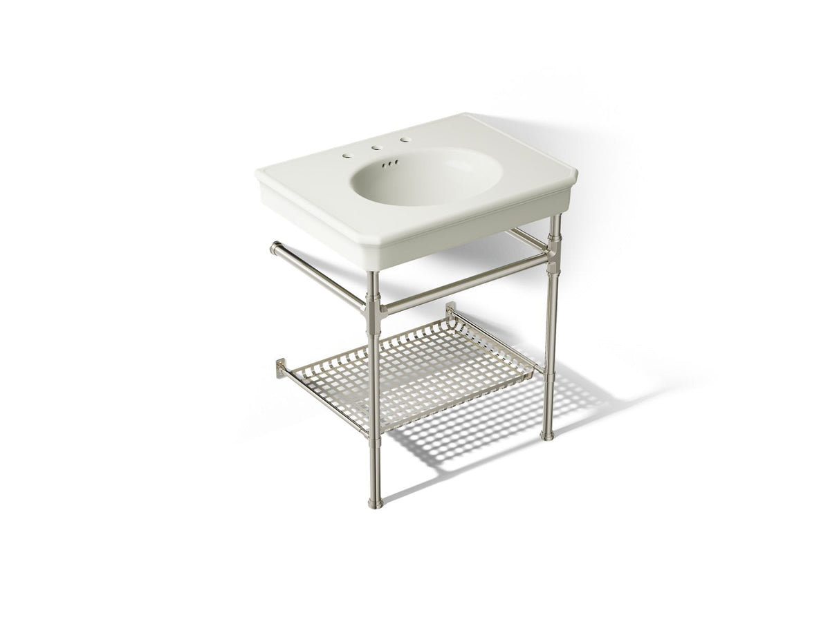 KOHLER K-39304-8-2SN Claude By Studio Mcgee 30" Rectangular Console Table Bathroom Sink - Dune With Vibrant Polished Nickel