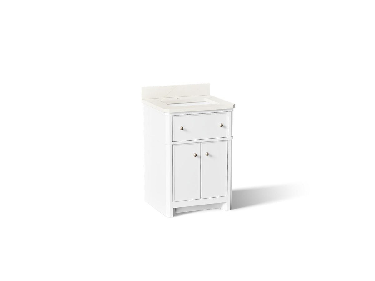 KOHLER K-39305-0 Claude By Studio Mcgee 24" Bathroom Vanity Cabinet With Sink And Quartz Top - White