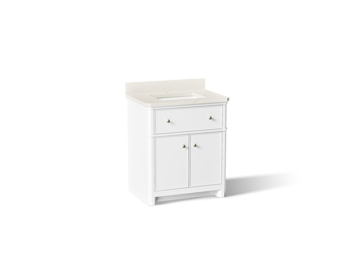 KOHLER K-39306-0 Claude By Studio Mcgee 30" Bathroom Vanity Cabinet With Sink And Quartz Top - White
