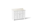 KOHLER K-39308-0 Claude By Studio Mcgee 48" Bathroom Vanity Cabinet With Sink And Quartz Top - White